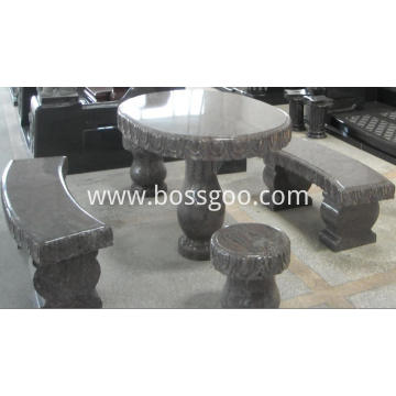 Stone Carved Table and Bench